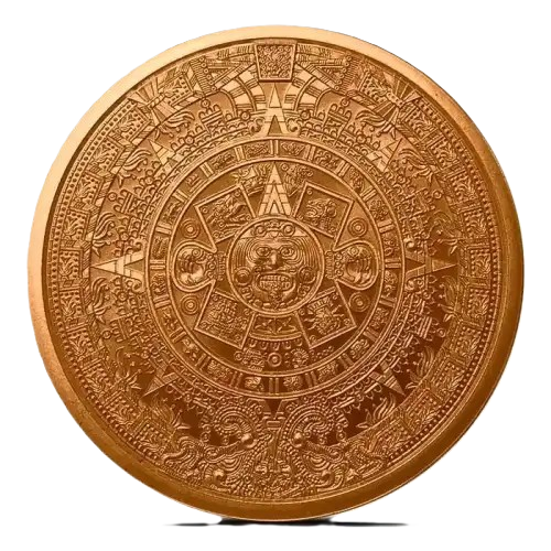 5 oz Copper Aztec Calendar with Acrylic Case