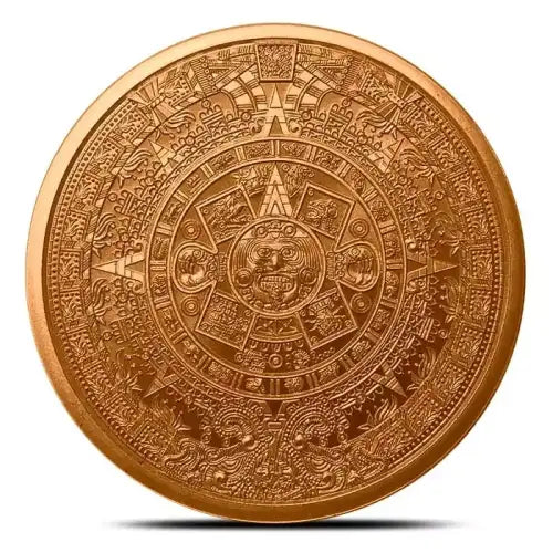5 oz Copper Aztec Calendar with Acrylic Case
