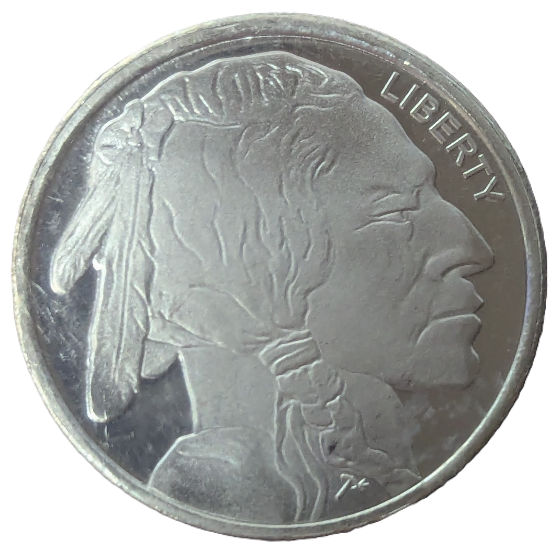 1/2 Troy Ounce .999 Fine Silver Indian Head Buffalo Round