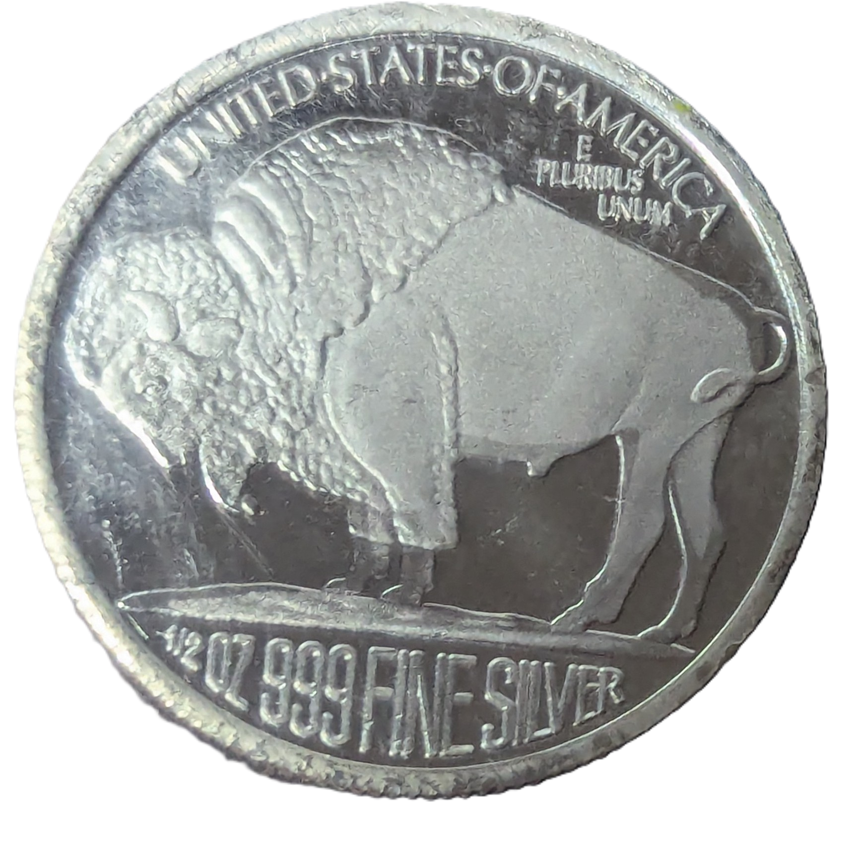 1/2 Troy Ounce .999 Fine Silver Indian Head Buffalo Round