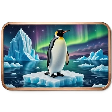 5 oz Copper Northern Lights Penguins