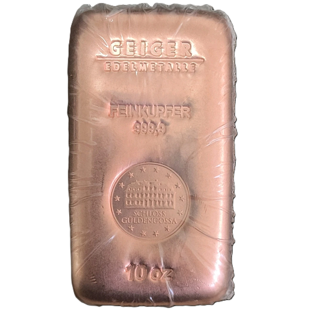 10 oz Copper Loaf Bar Bullion by Germany’s Geiger Edelmetalle Shipping Included