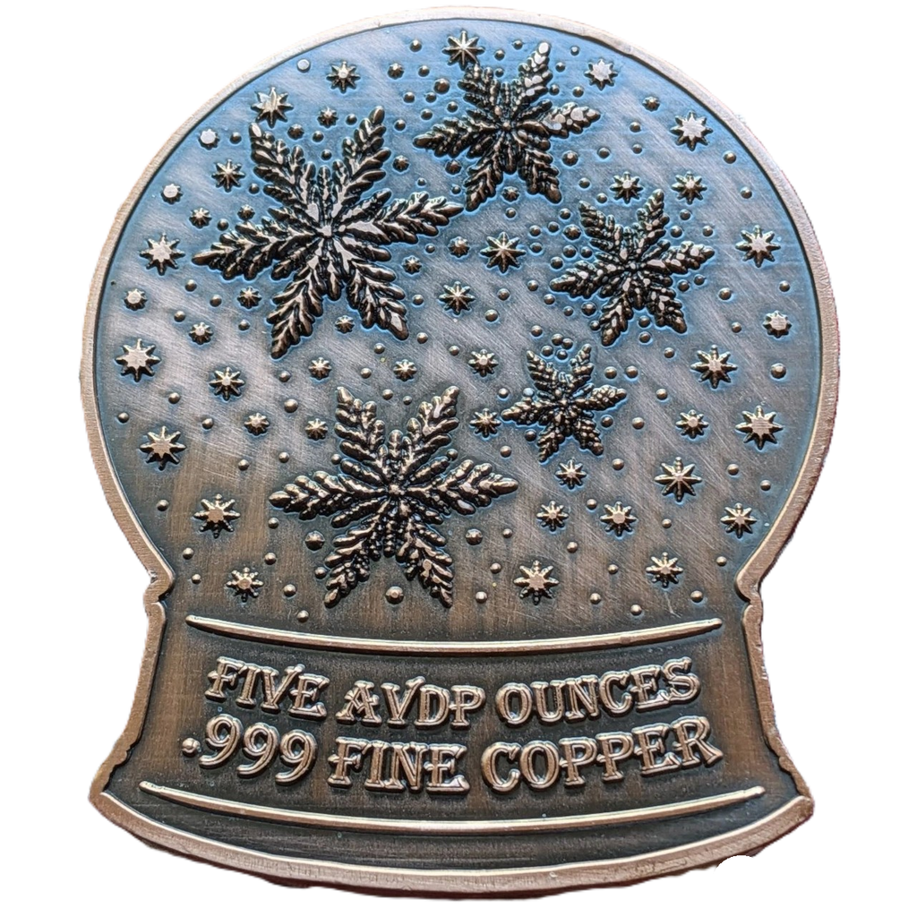 5 oz Copper Colorized Winter Wonderland Snow Globe In Acrylic Capsule
