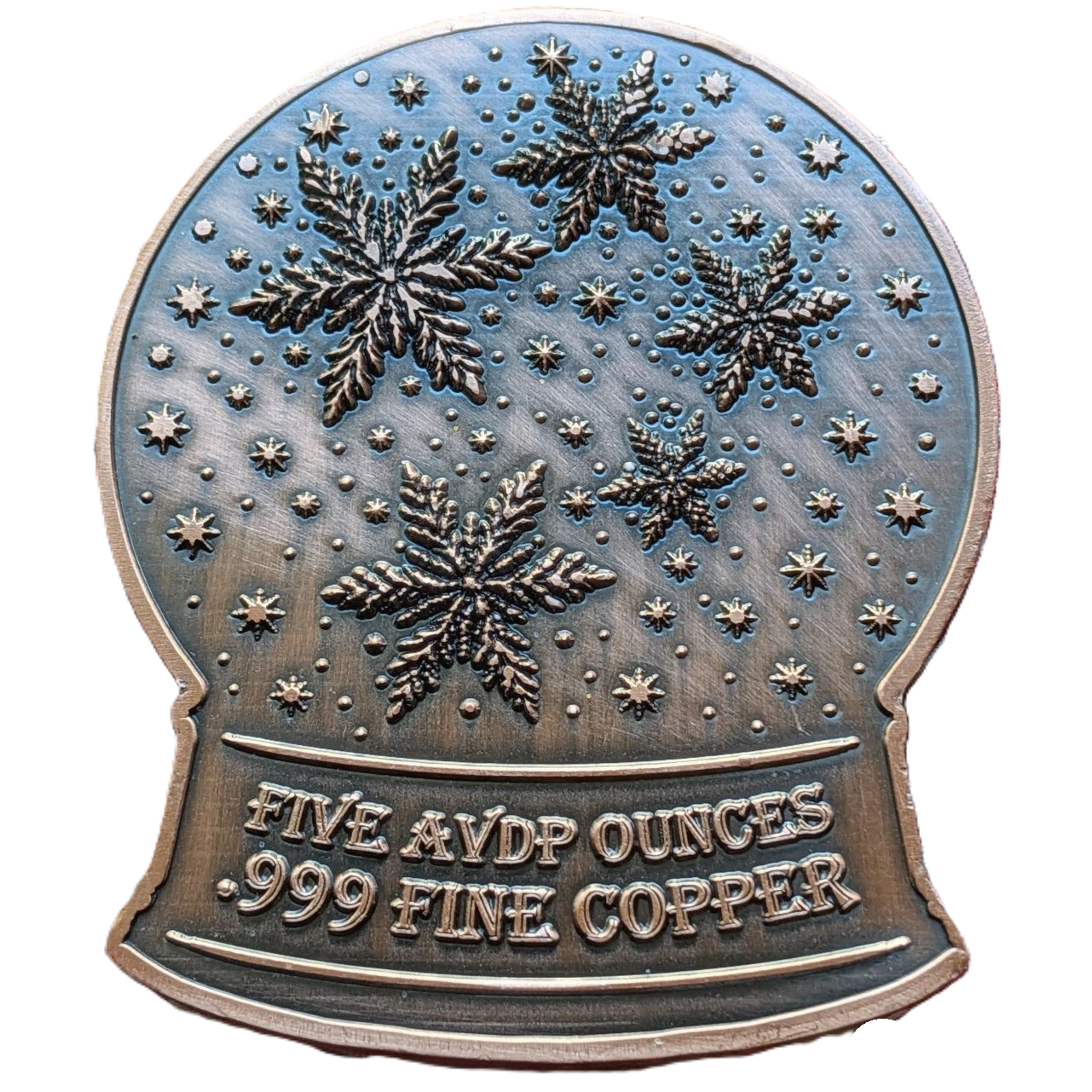 5 oz Copper Colorized Winter Wonderland Snow Globe In Acrylic Capsule