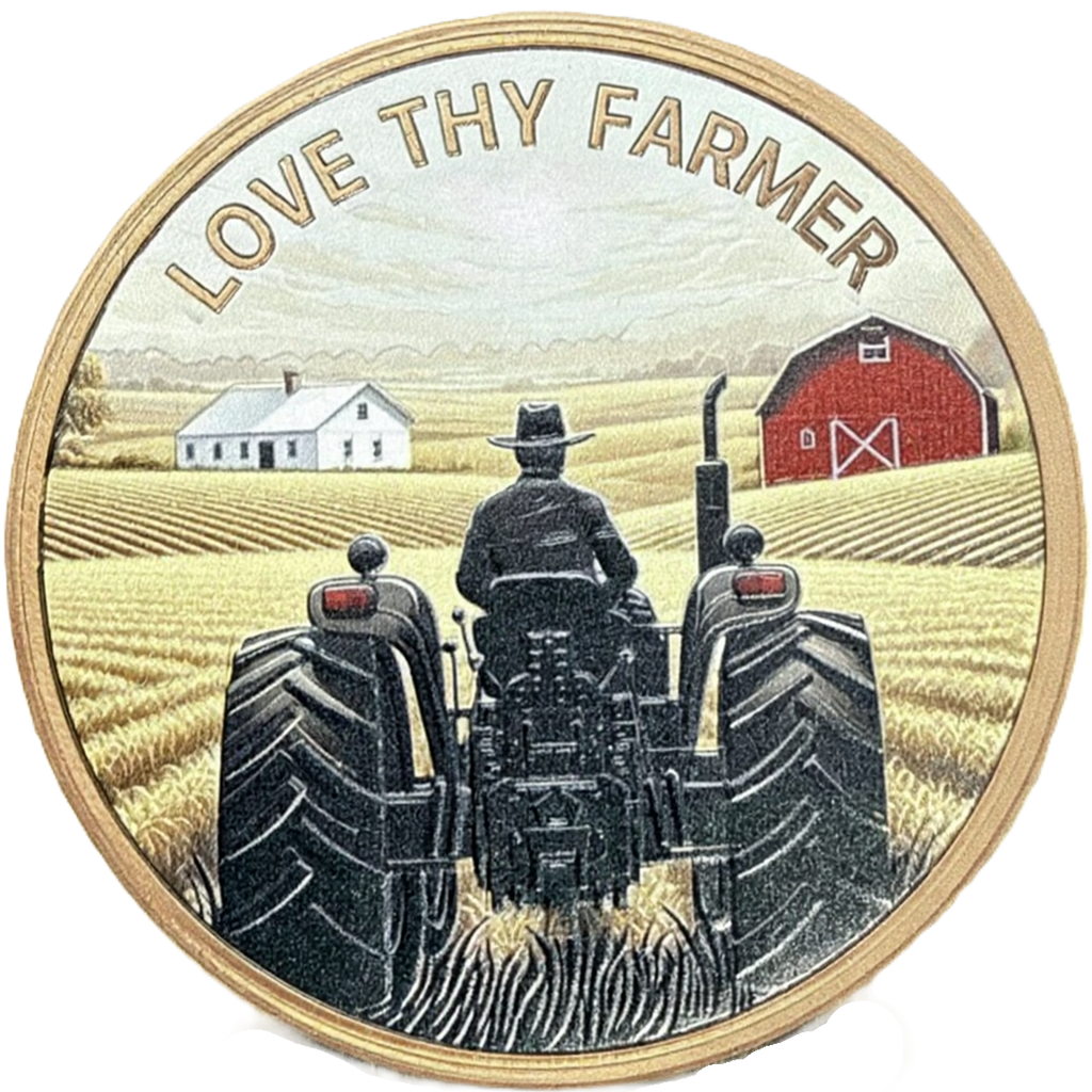 5 oz Copper Love they Farmer with Acrylic Case