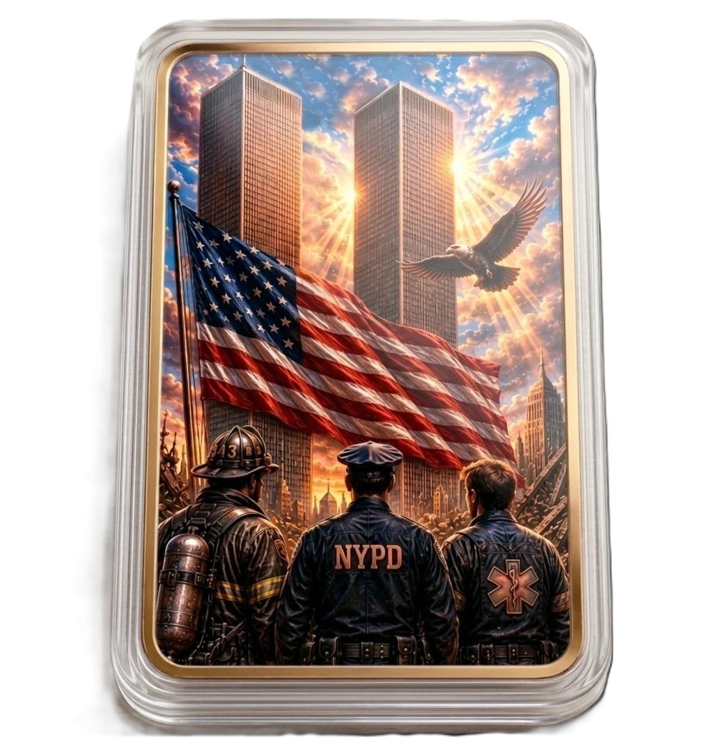 250 grams Copper Bar Never Forget 9/11 - 25 Years of Remembrance