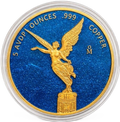 5 oz Copper - Mexican Libertad Blue Diamond Dusted & Gold Accents