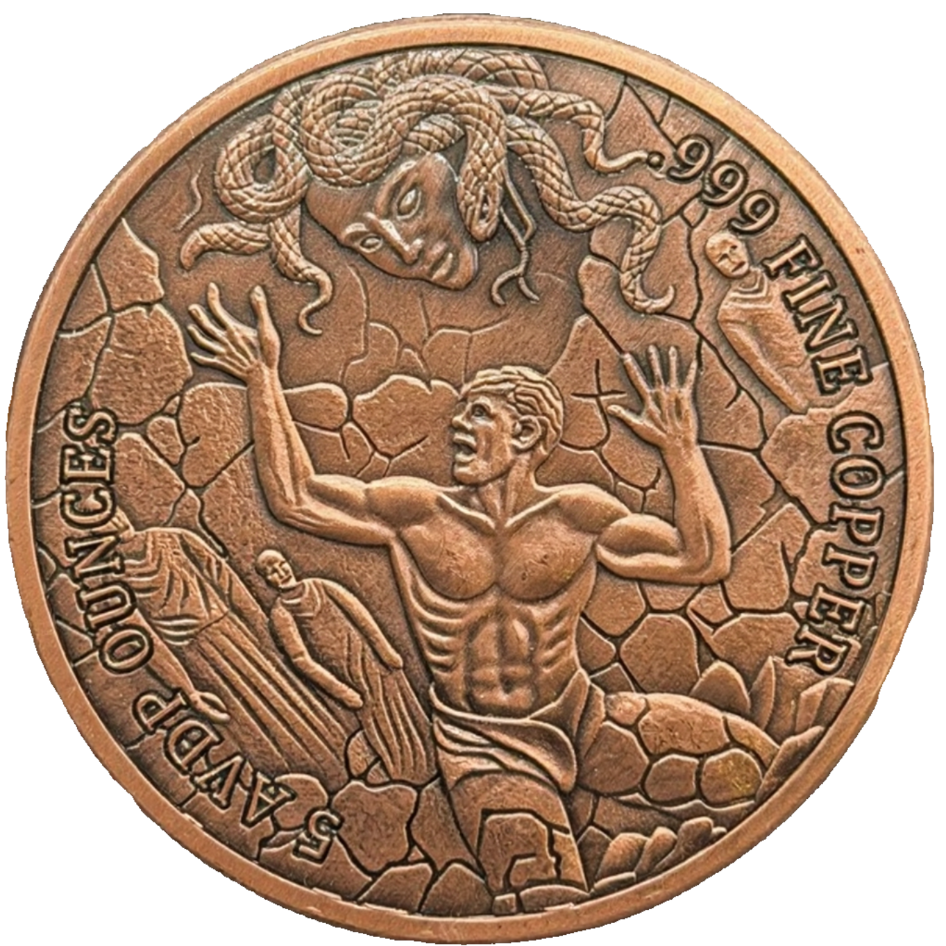5 oz Copper Medusa's Gaze with Acrylic Case
