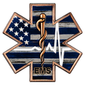 5 oz Copper EMS Star of Life with Acrylic Case 5,000 Limited Edition Numbered in Acrylic Case
