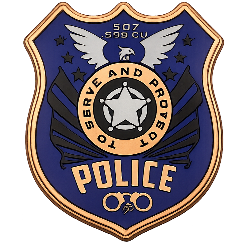 5 oz Copper - Police "Back the Blue" Badge in Acrylic Case