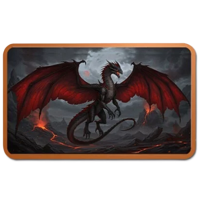 5 oz Copper Bar Flying Dragon in Acrylic Case