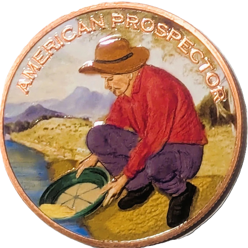 1 oz Colorized Copper Round - American Prospector