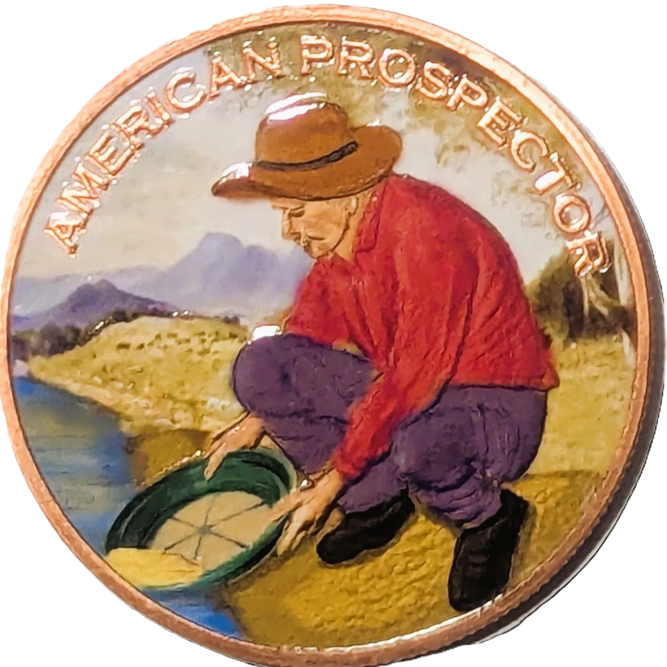 1 oz Colorized Copper Round - American Prospector