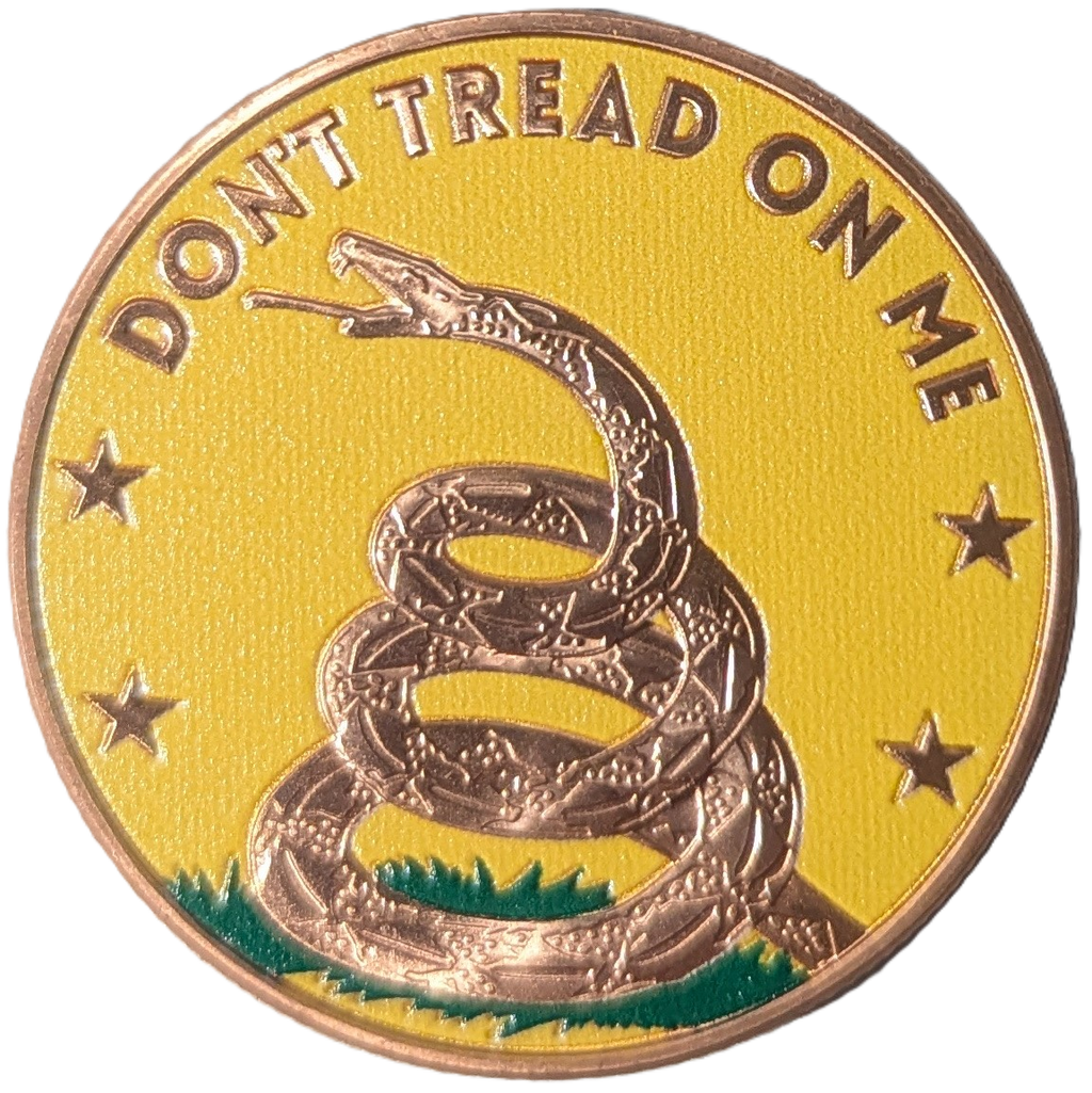1 oz Colorized Don't Tread On Me Copper Round