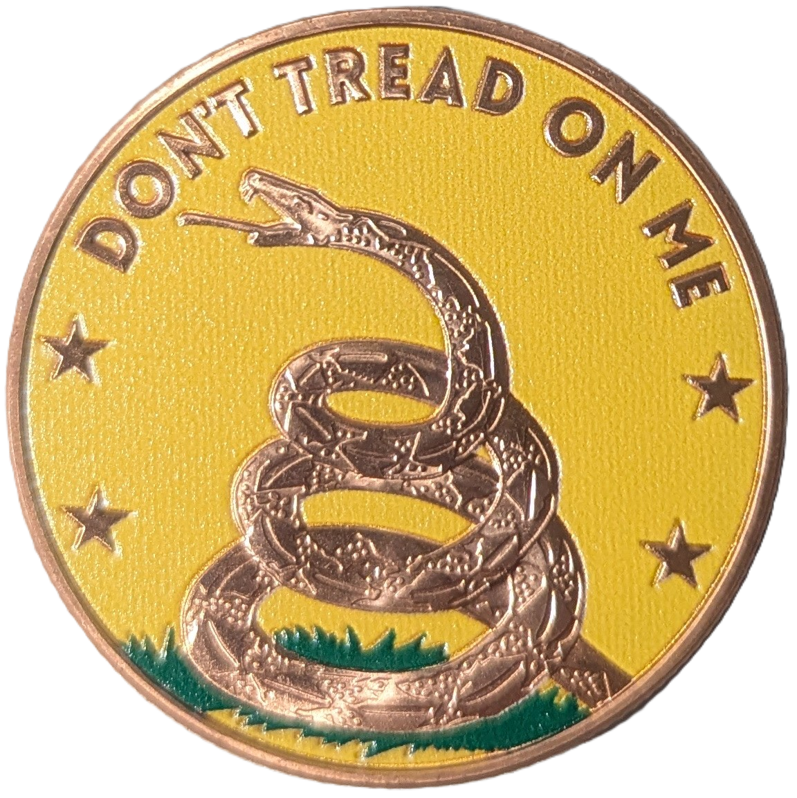 1 oz Colorized Don't Tread On Me Copper Round