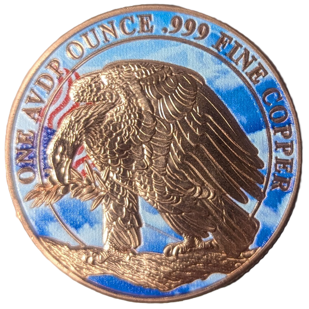 1 oz Colorized Don't Tread On Me Copper Round