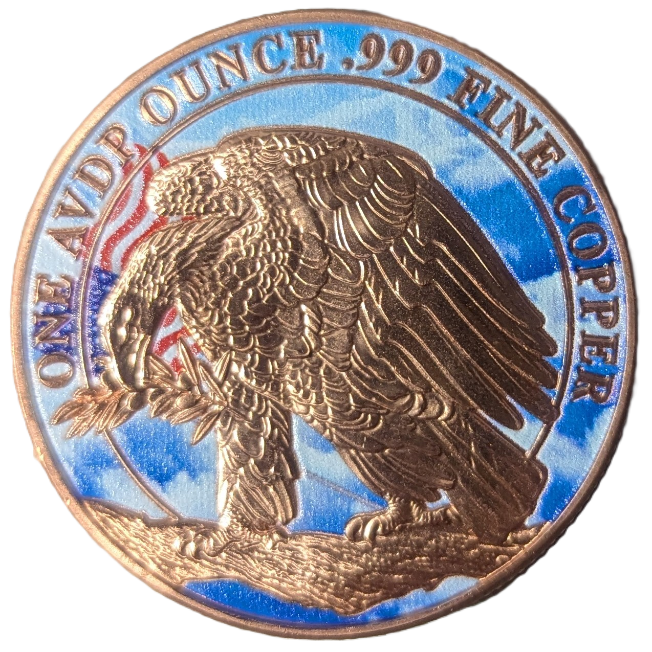 1 oz Colorized Don't Tread On Me Copper Round