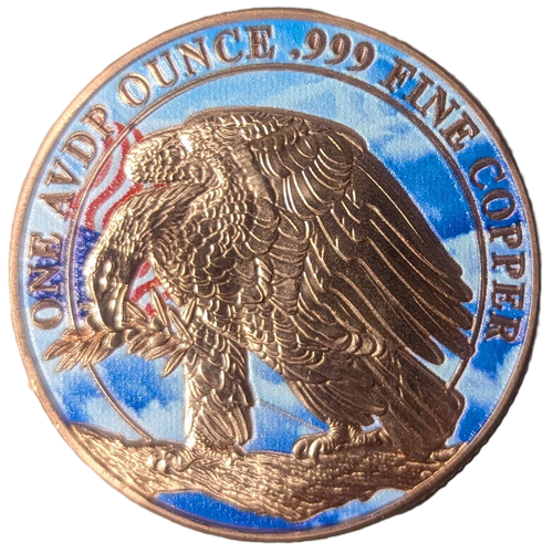 1 oz Colorized Don't Tread On Me Copper Round