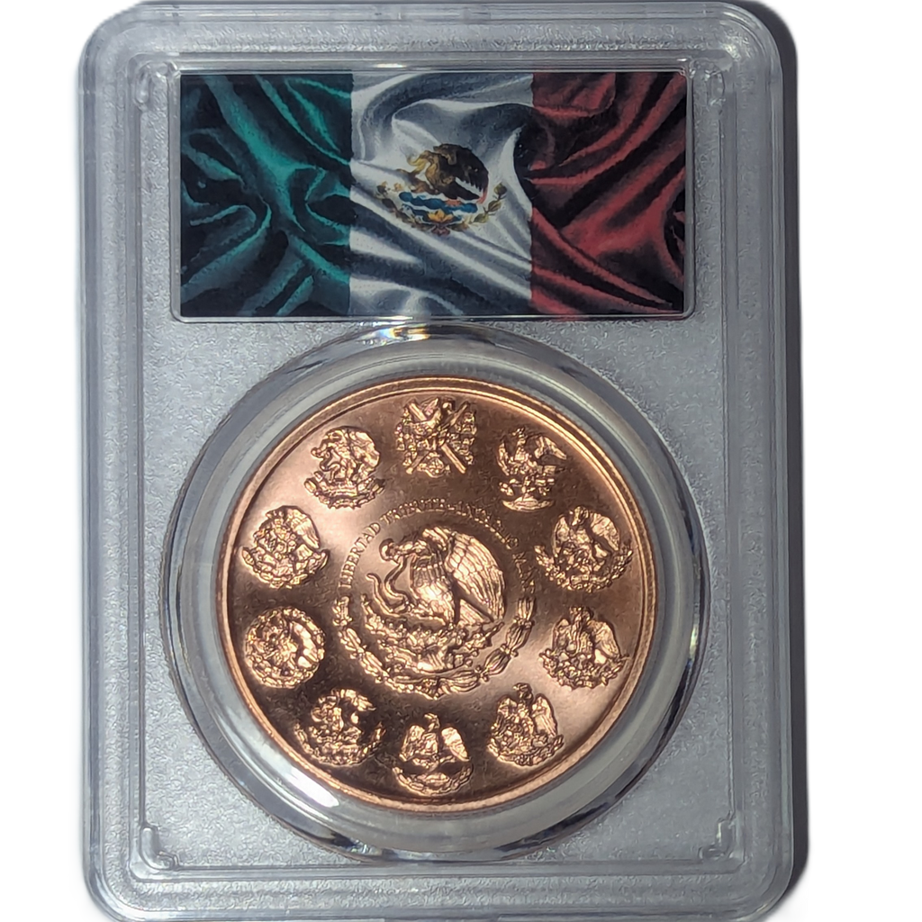 2025 Mexico Libertad Tribute 1 Oz Copper Round w/ Display Case