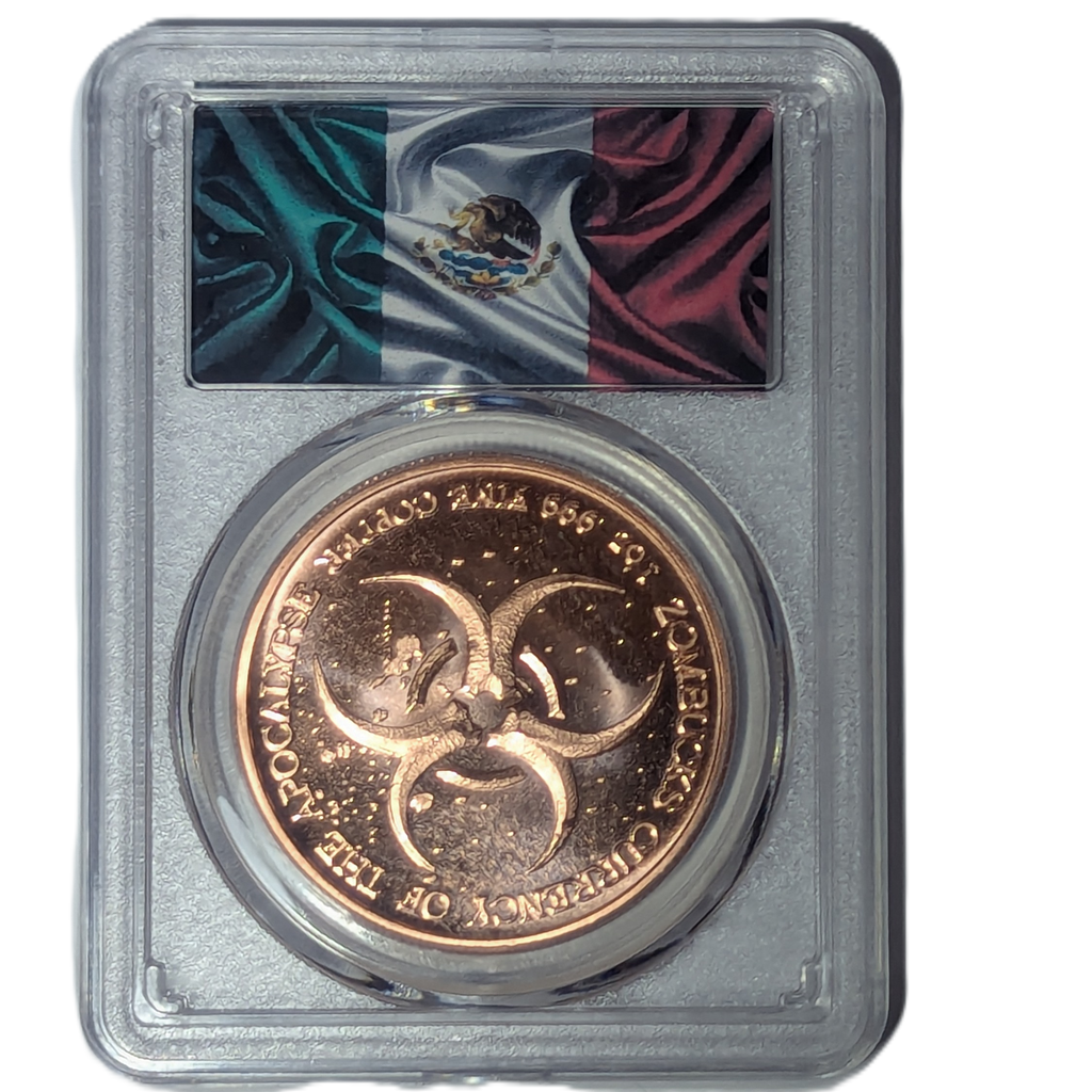2023 Mexico Zombucks "Libertattered" 1 oz Copper Round w/ Display Case