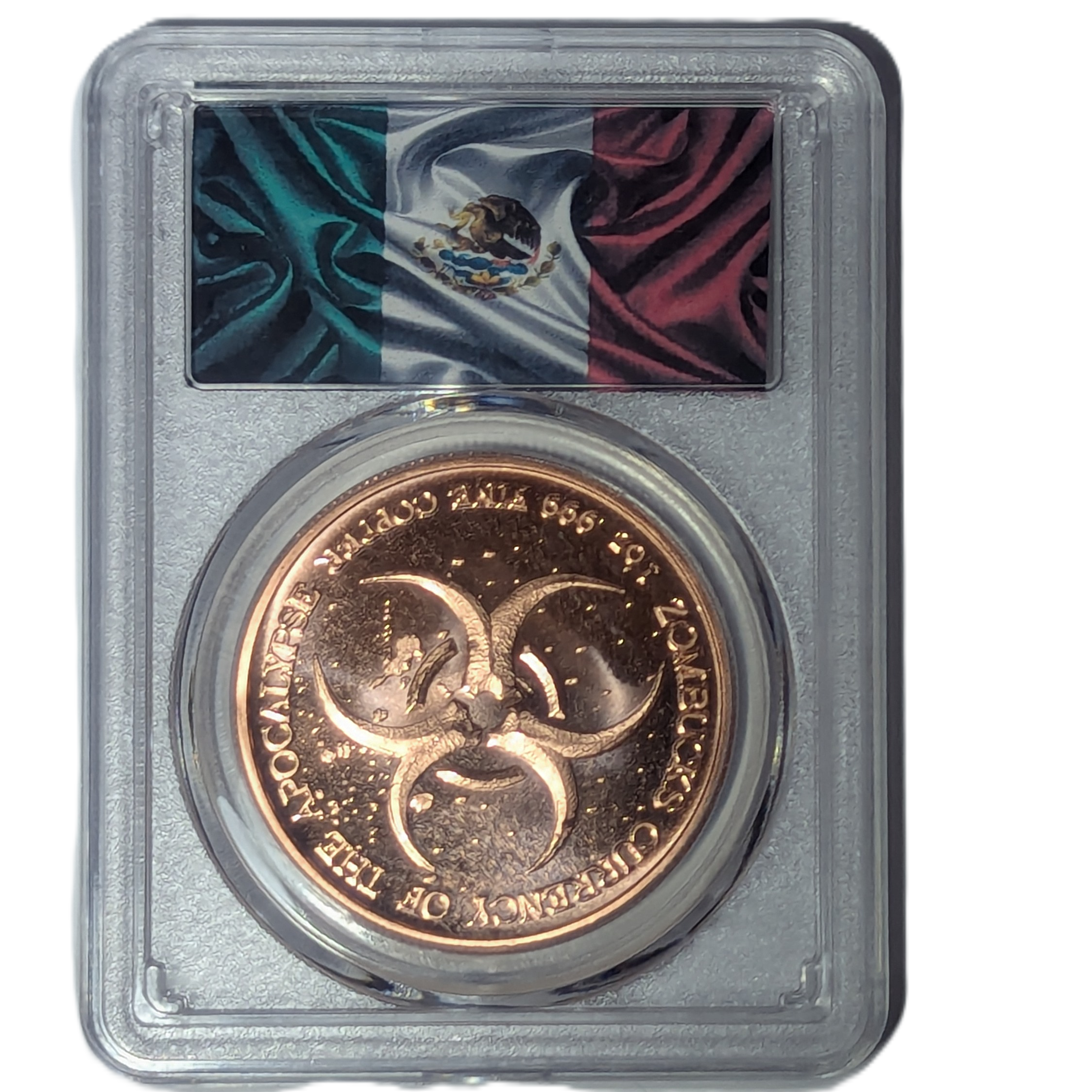 2023 Mexico Zombucks "Libertattered" 1 oz Copper Round w/ Display Case
