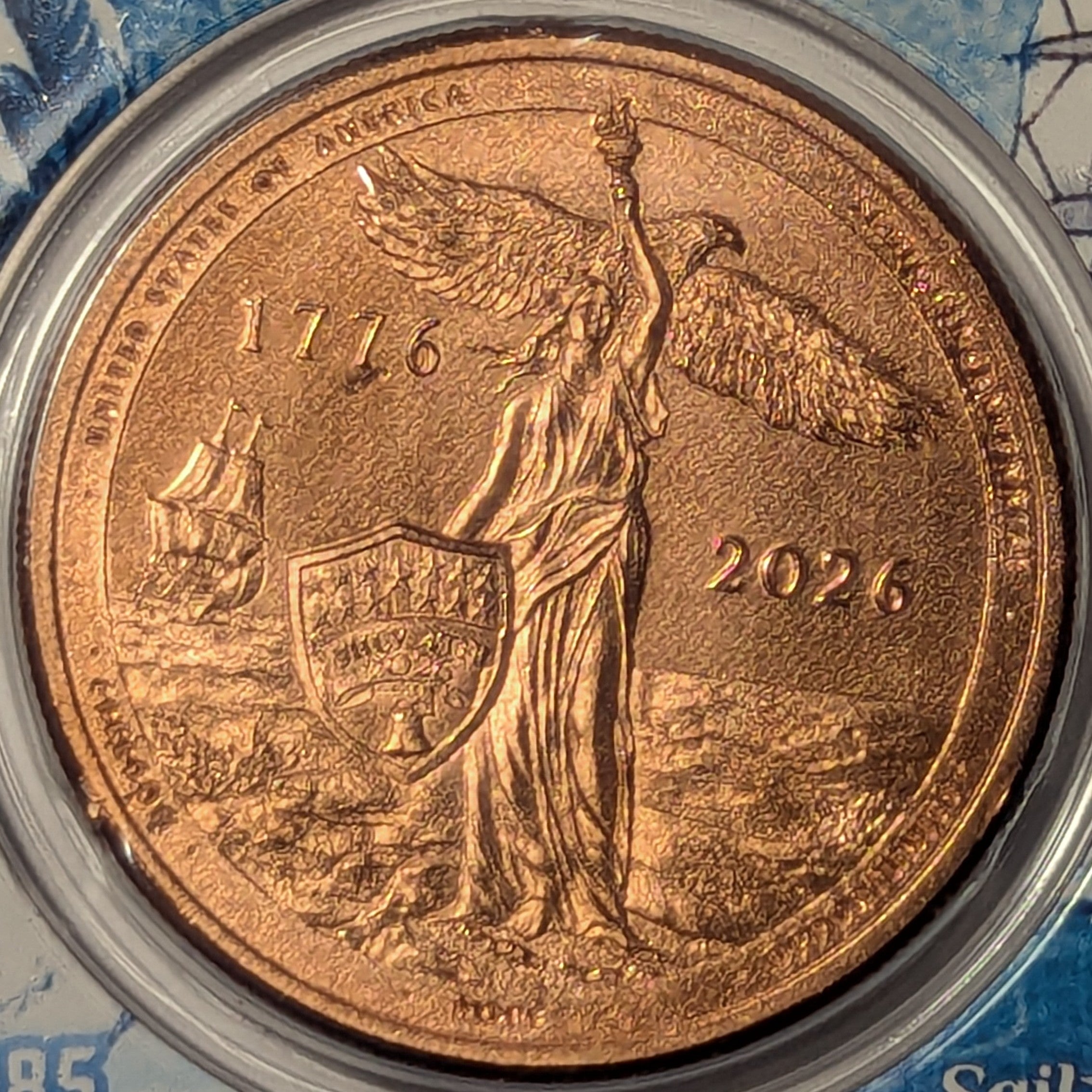 2026 Sail4th USA 250th July 4th 1776-2026 1 oz Fine Copper Round in TEP