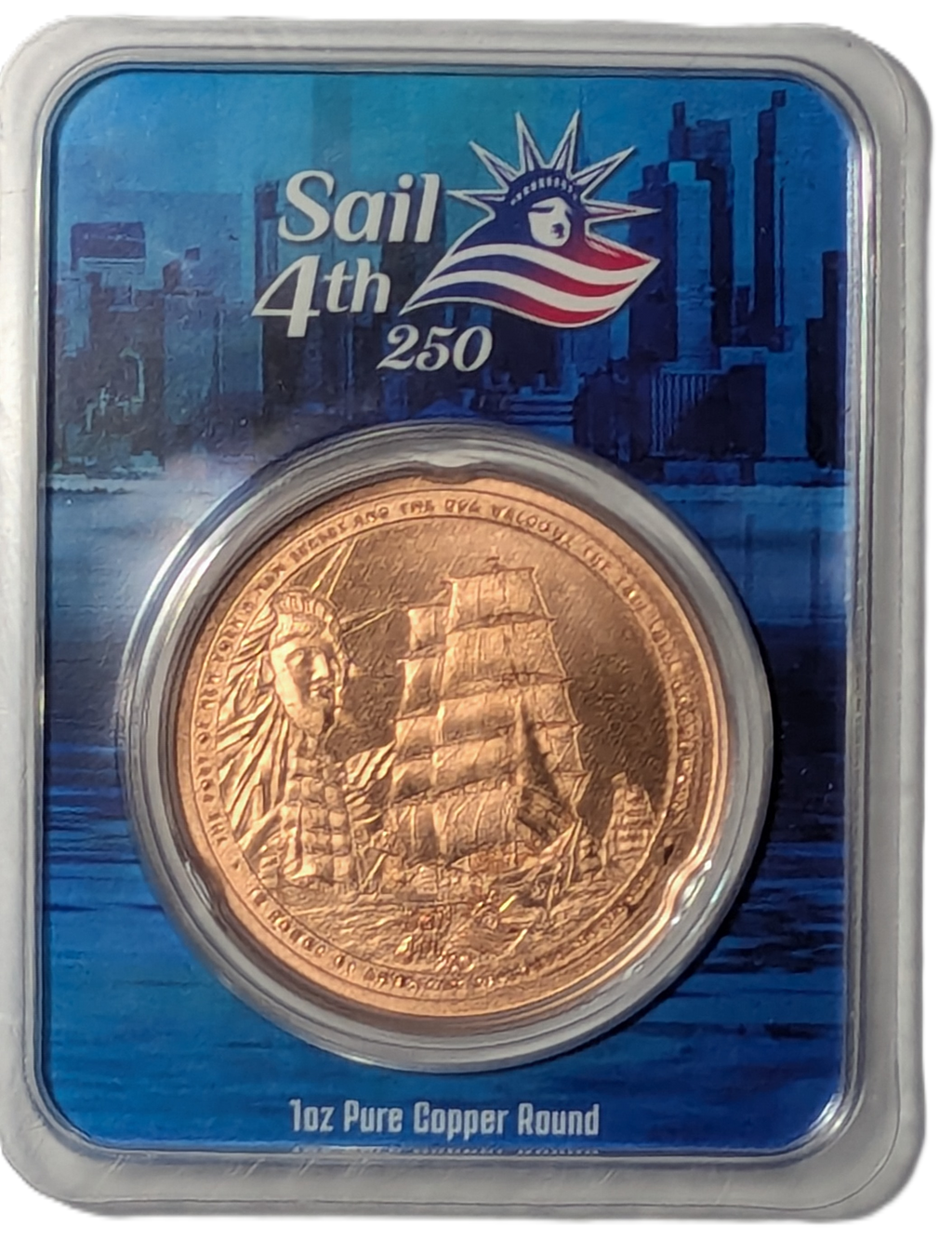 2026 Sail4th USA 250th July 4th 1776-2026 1 oz Fine Copper Round in TEP