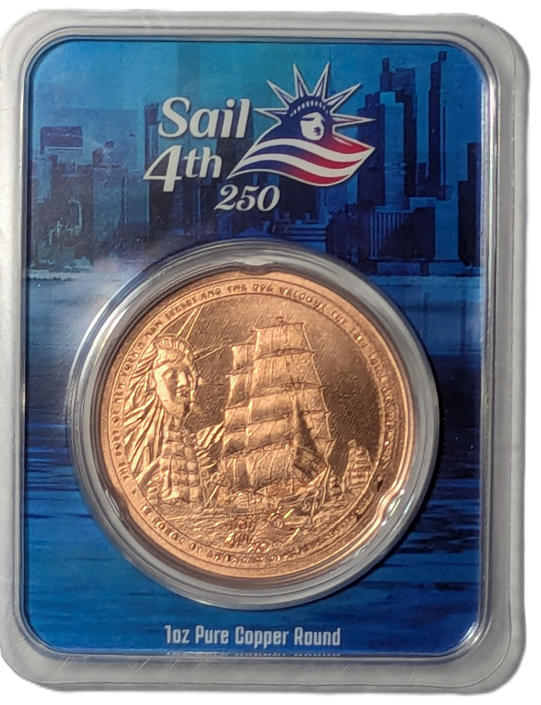 2026 Sail4th USA 250th July 4th 1776-2026 1 oz Fine Copper Round in TEP