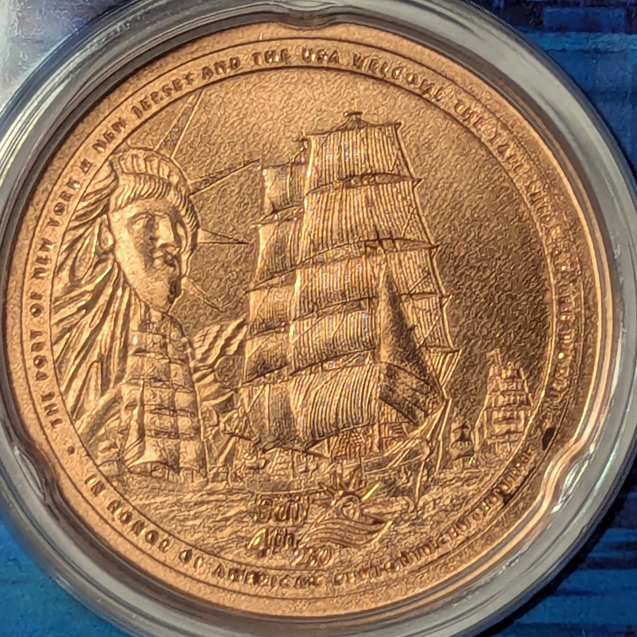 2026 Sail4th USA 250th July 4th 1776-2026 1 oz Fine Copper Round in TEP