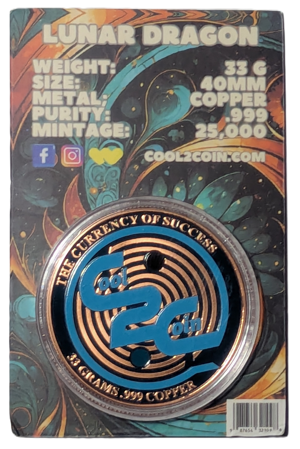 1 oz Copper 2024 Lunar Dragon Limited Edition by Cool2Coin