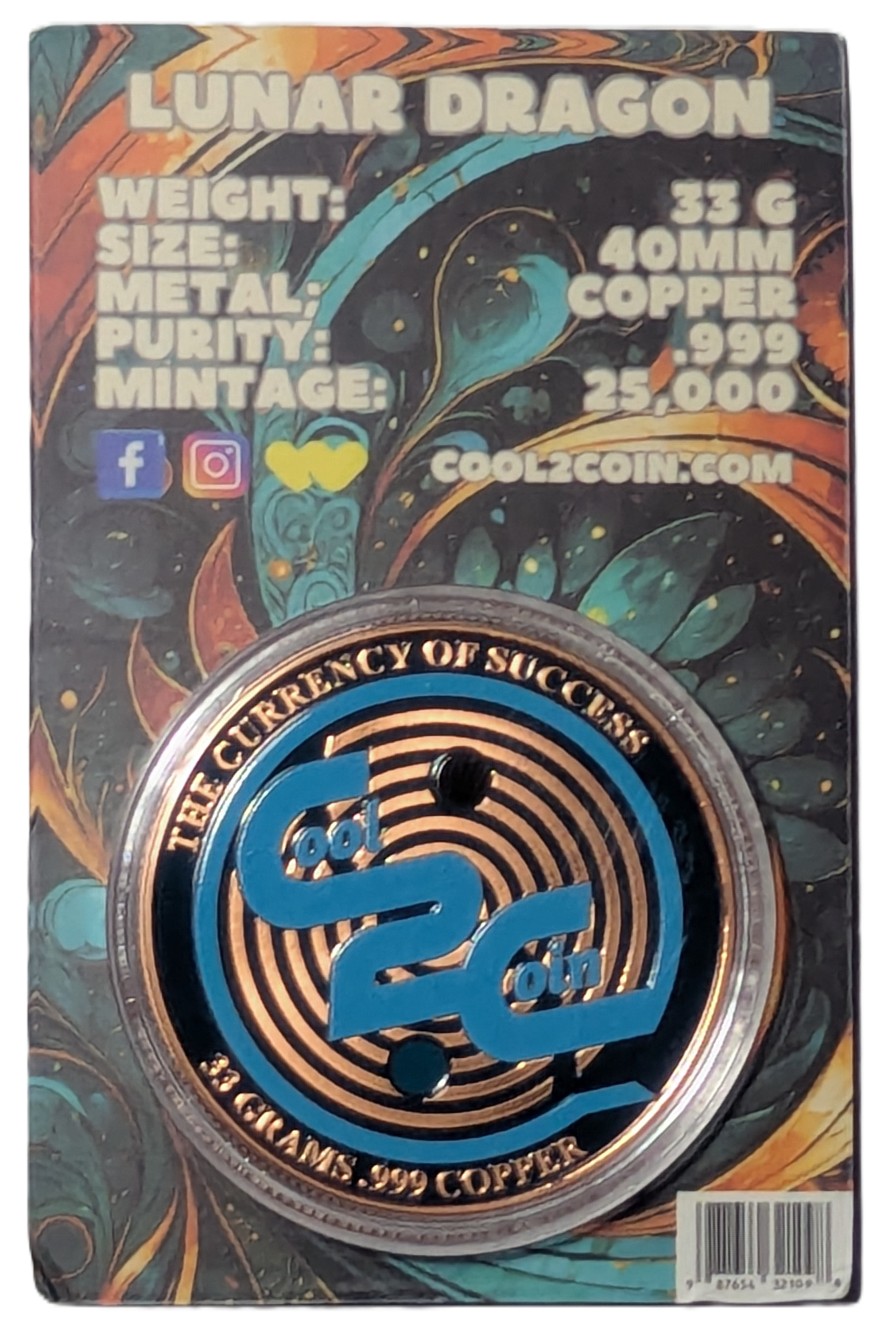 1 oz Copper 2024 Lunar Dragon Limited Edition by Cool2Coin