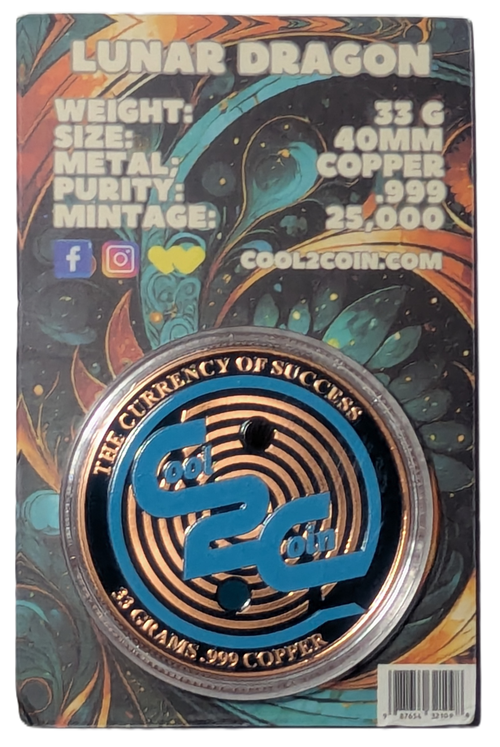 1 oz Copper 2024 Lunar Dragon Limited Edition by Cool2Coin