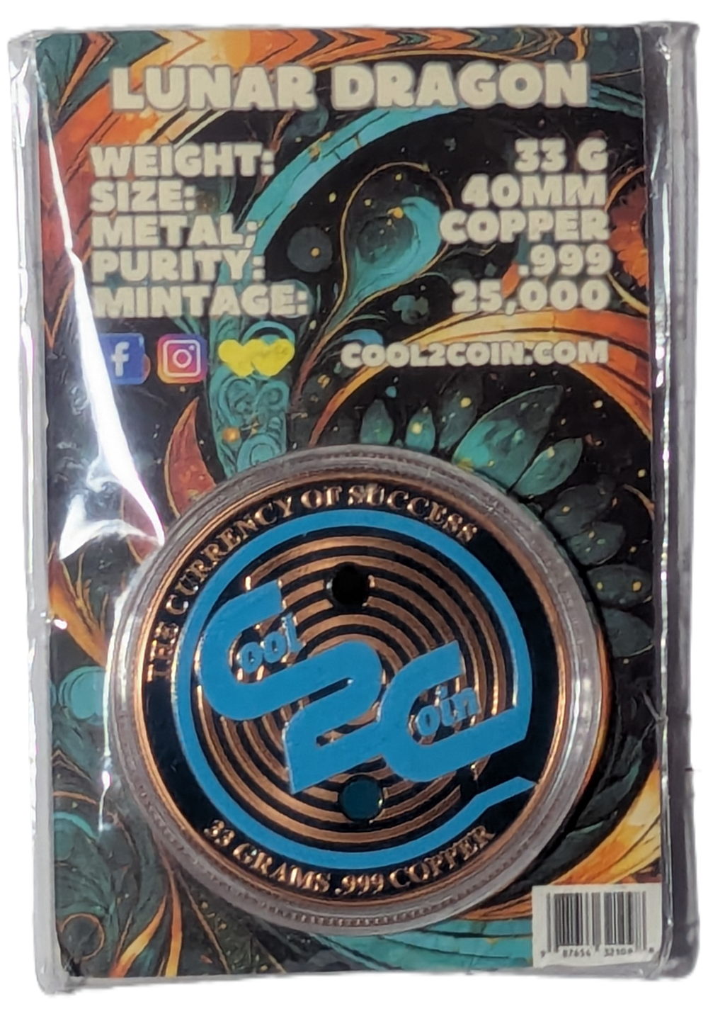 1 oz Copper 2024 Lunar Dragon Limited Edition by Cool2Coin