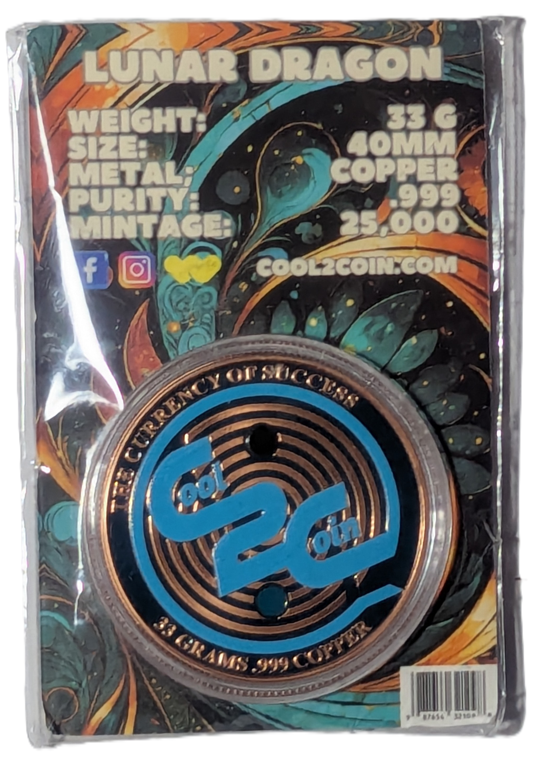 1 oz Copper 2024 Lunar Dragon Limited Edition by Cool2Coin