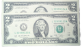 2 Consecutive 2017A BEP $2 bills 32999123 - 32999124