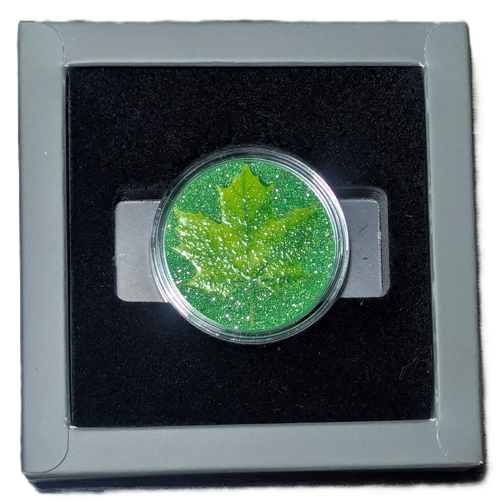 1 oz Copper Spring Maple Limited Edition Numbered 3,564 of 5,000 "Diamond Dusted"