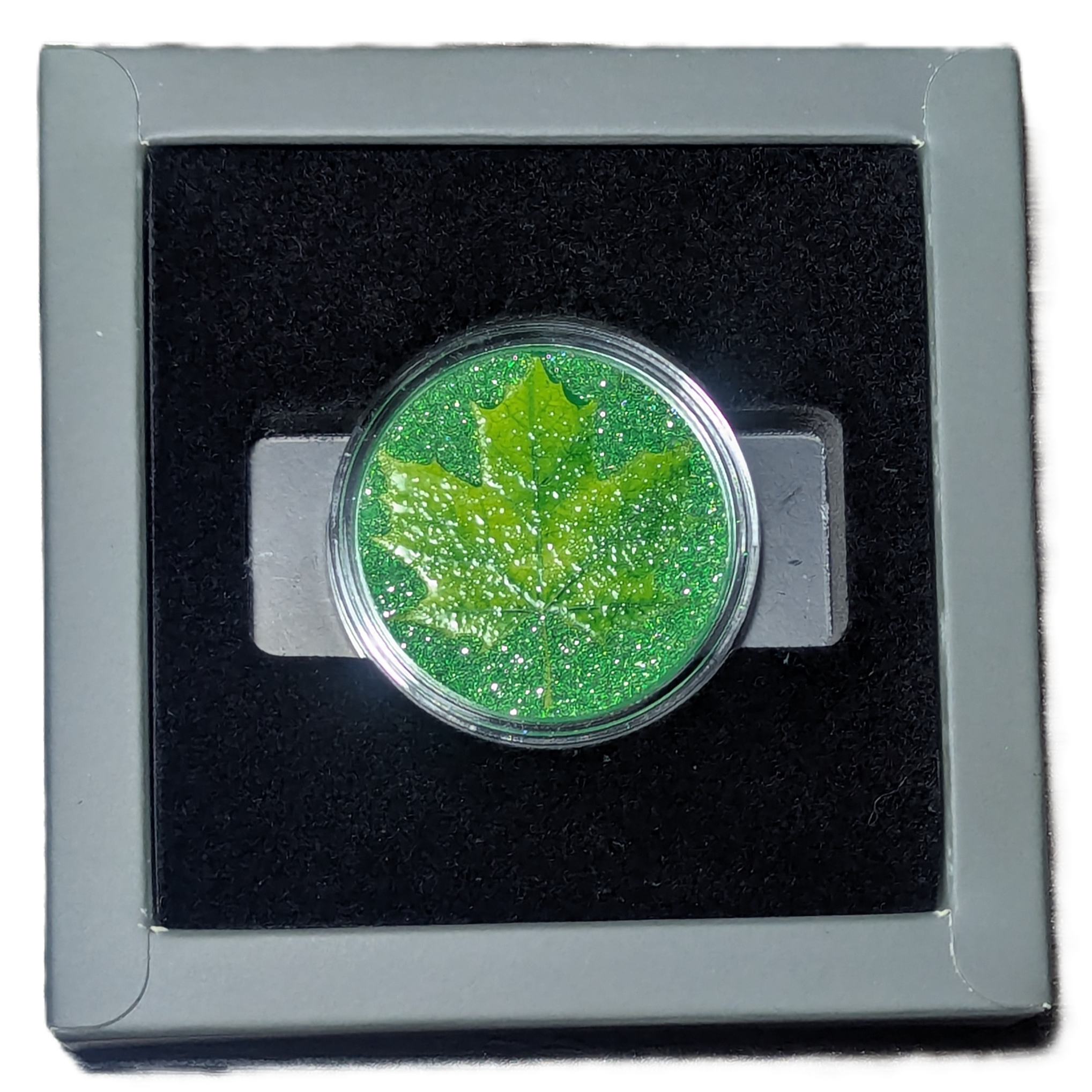 1 oz Copper Spring Maple Limited Edition Numbered 3,564 of 5,000 "Diamond Dusted"