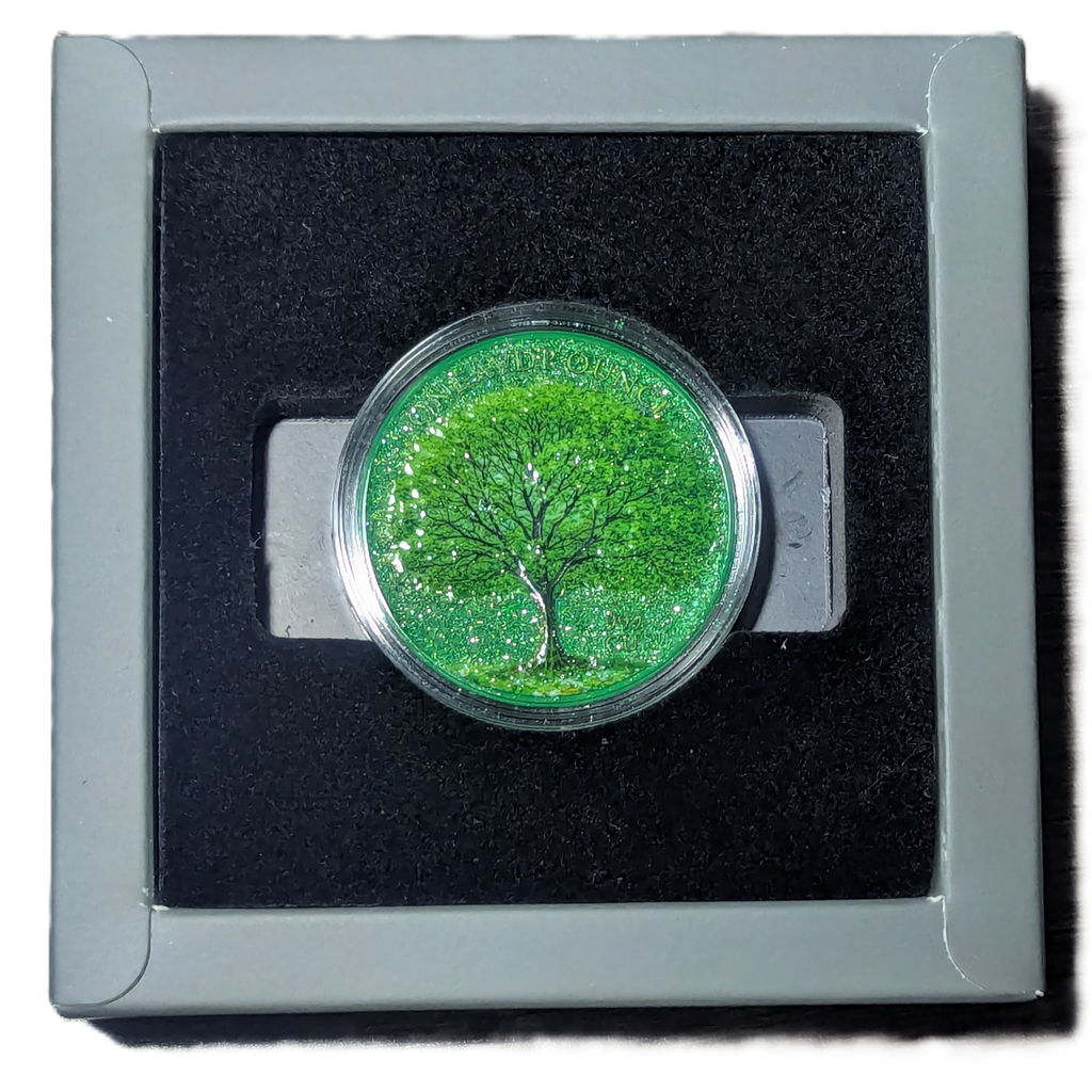 1 oz Copper Spring Maple Limited Edition Numbered 3,564 of 5,000 "Diamond Dusted"