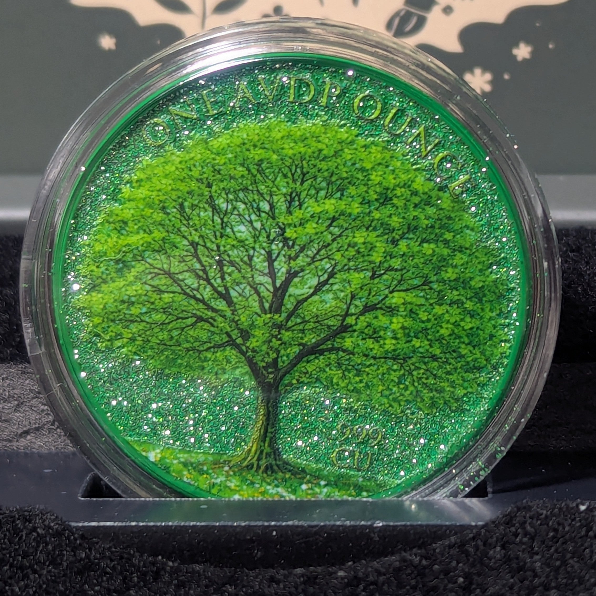1 oz Copper Spring Maple Limited Edition Numbered 3,564 of 5,000 "Diamond Dusted"