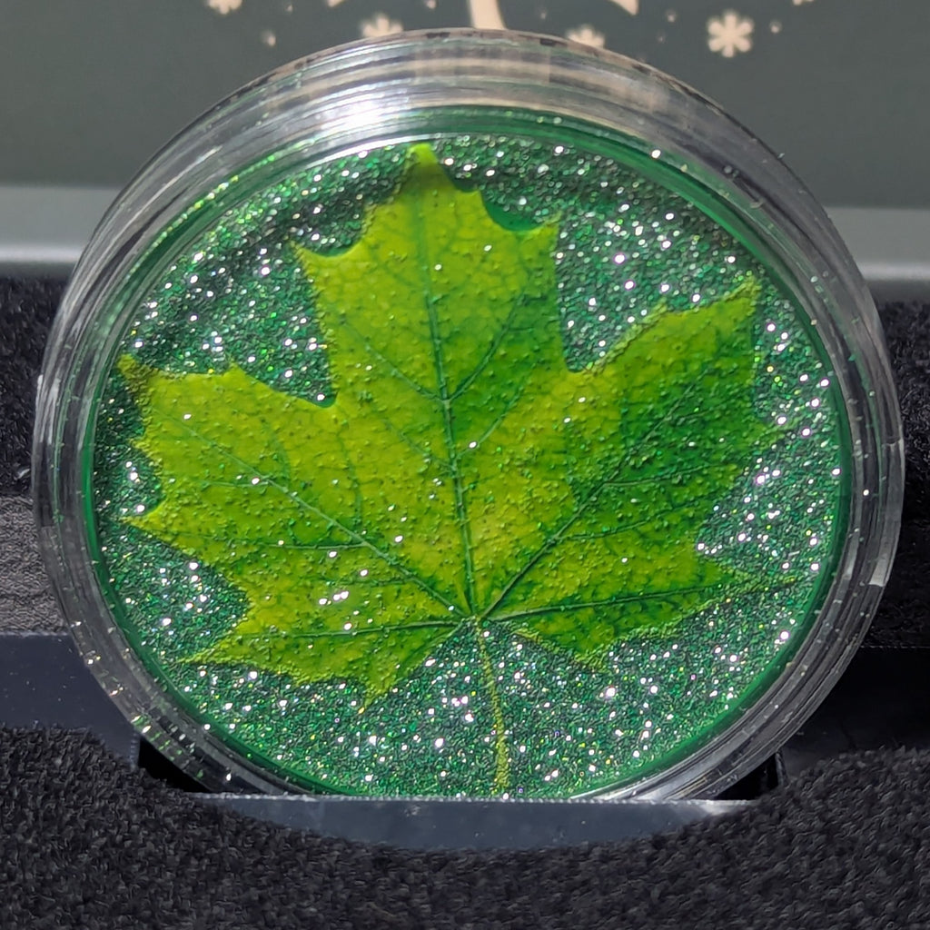 1 oz Copper Spring Maple Limited Edition Numbered 3,564 of 5,000 "Diamond Dusted"