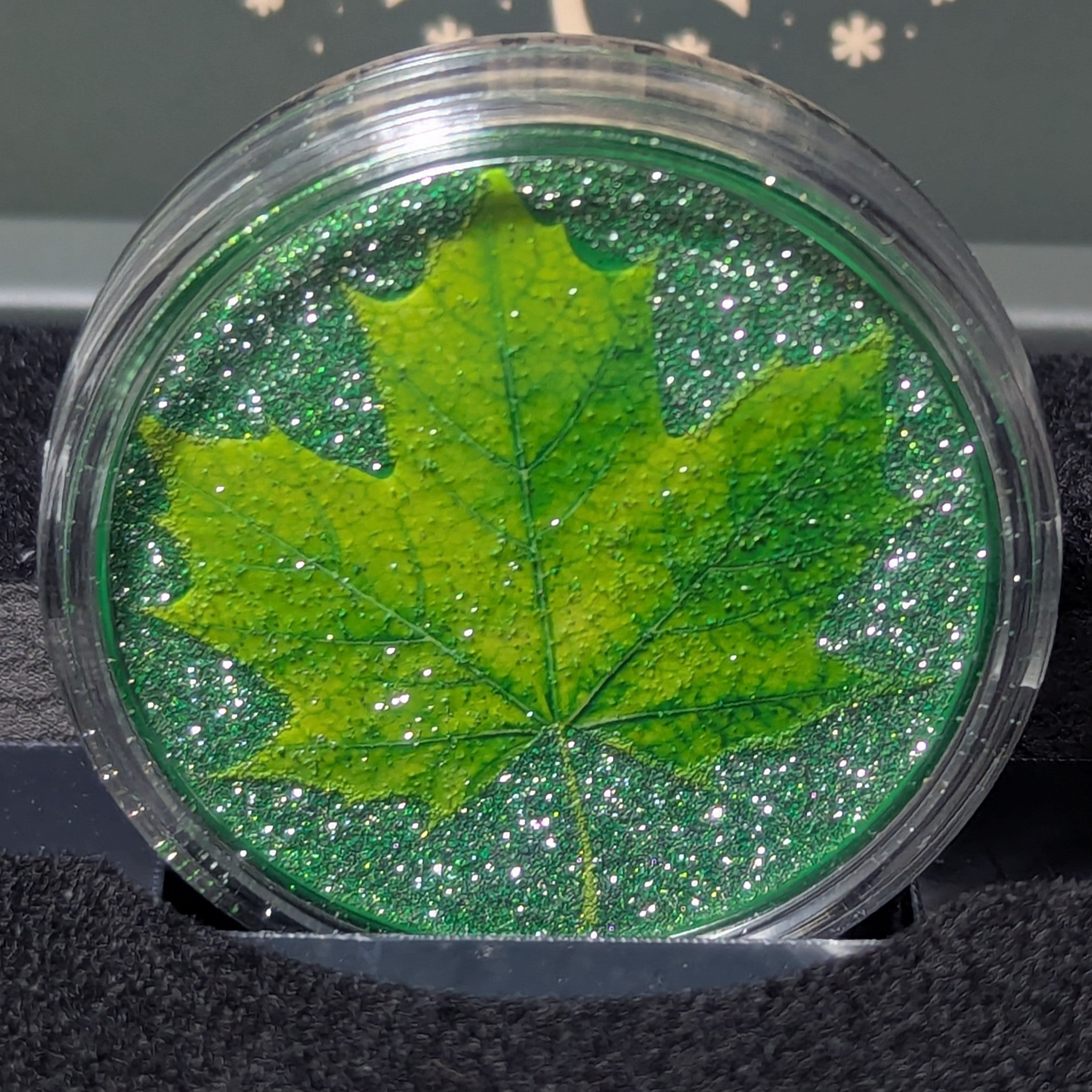 1 oz Copper Spring Maple Limited Edition Numbered 3,564 of 5,000 "Diamond Dusted"