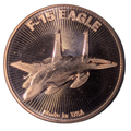 1 oz Copper Round of F-15 Eagle Fighter Jet