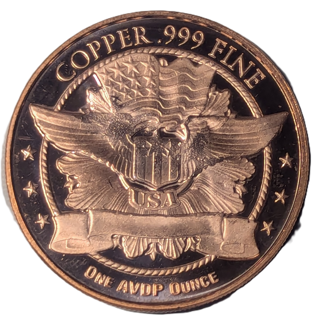 1 oz Copper Round of F-15 Eagle Fighter Jet