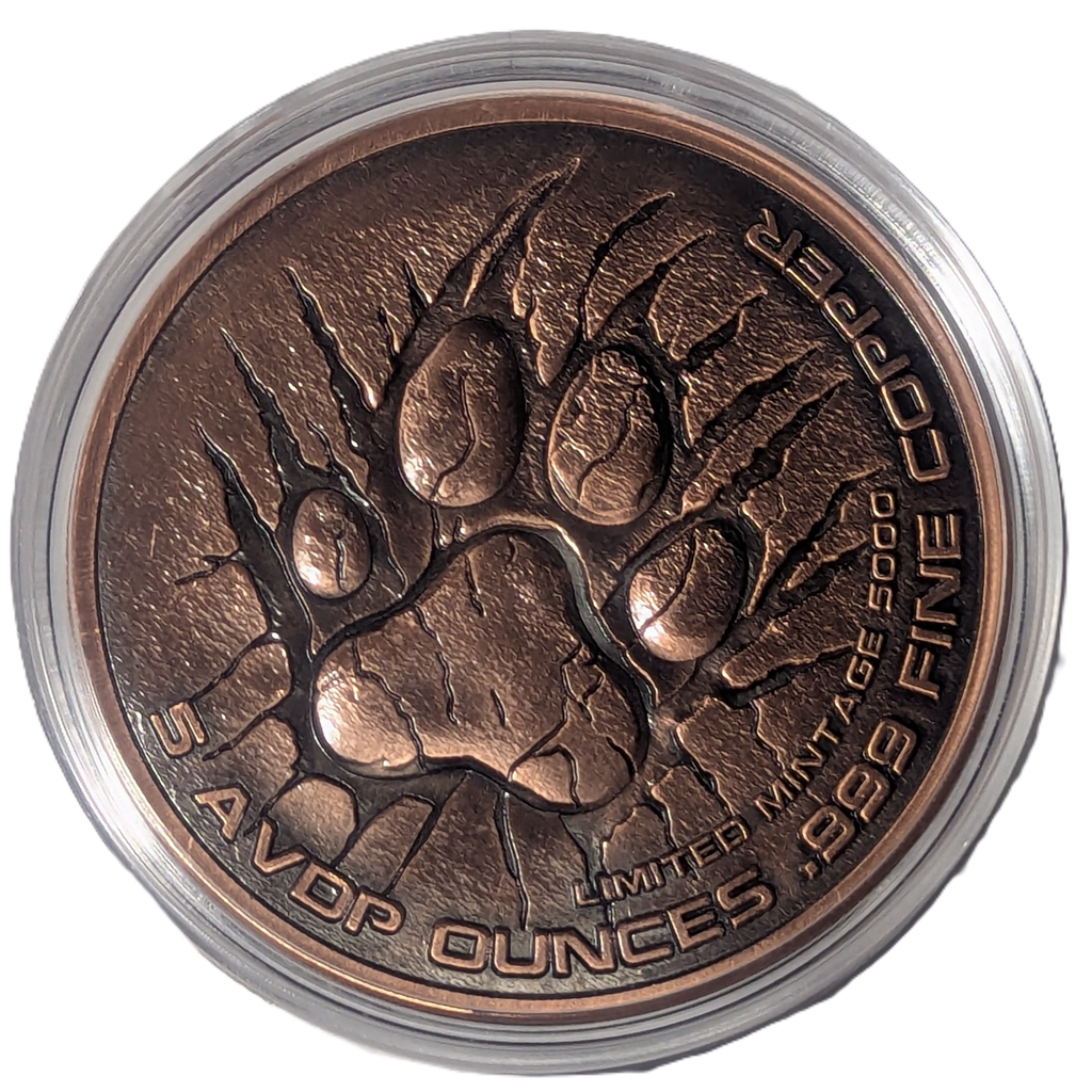 5 oz Copper Round Roaring Lion 5,000 Mintage