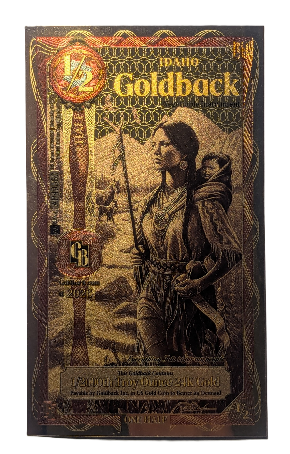 Idaho 1/2 Goldback – 2026 24K Gold