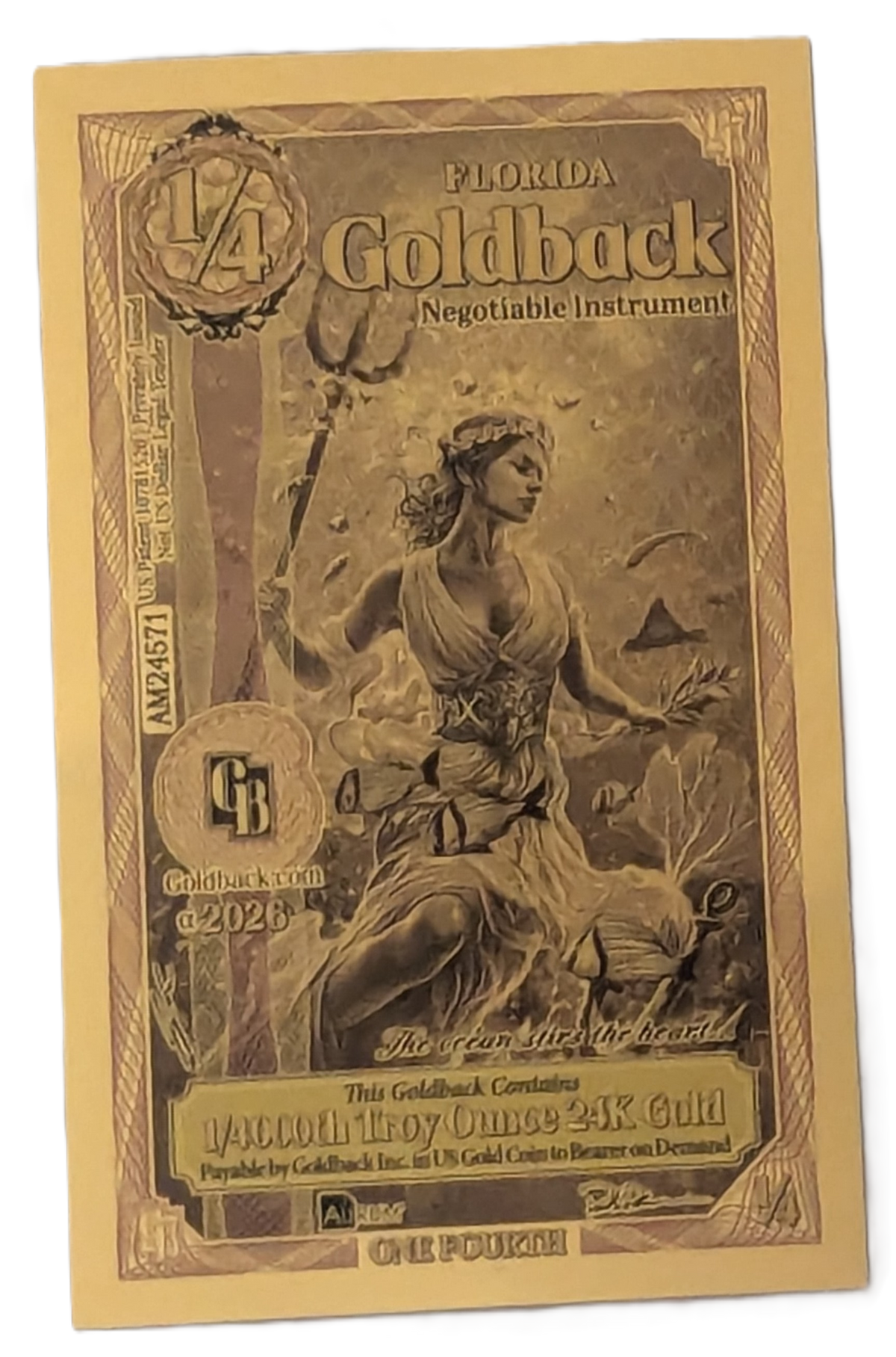 2026 Florida 1/4 Goldback – 24K Gold