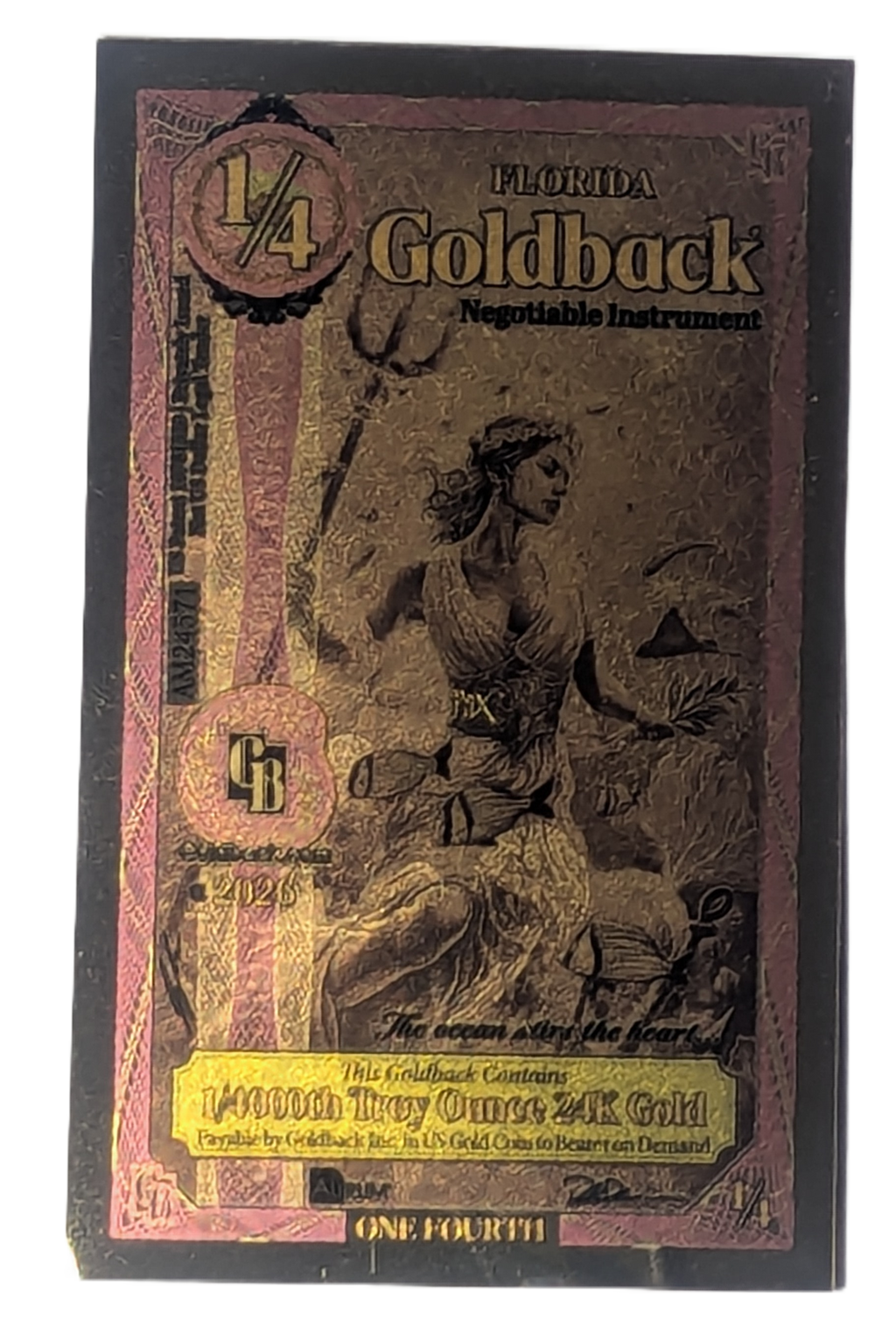 2026 Florida 1/4 Goldback – 24K Gold
