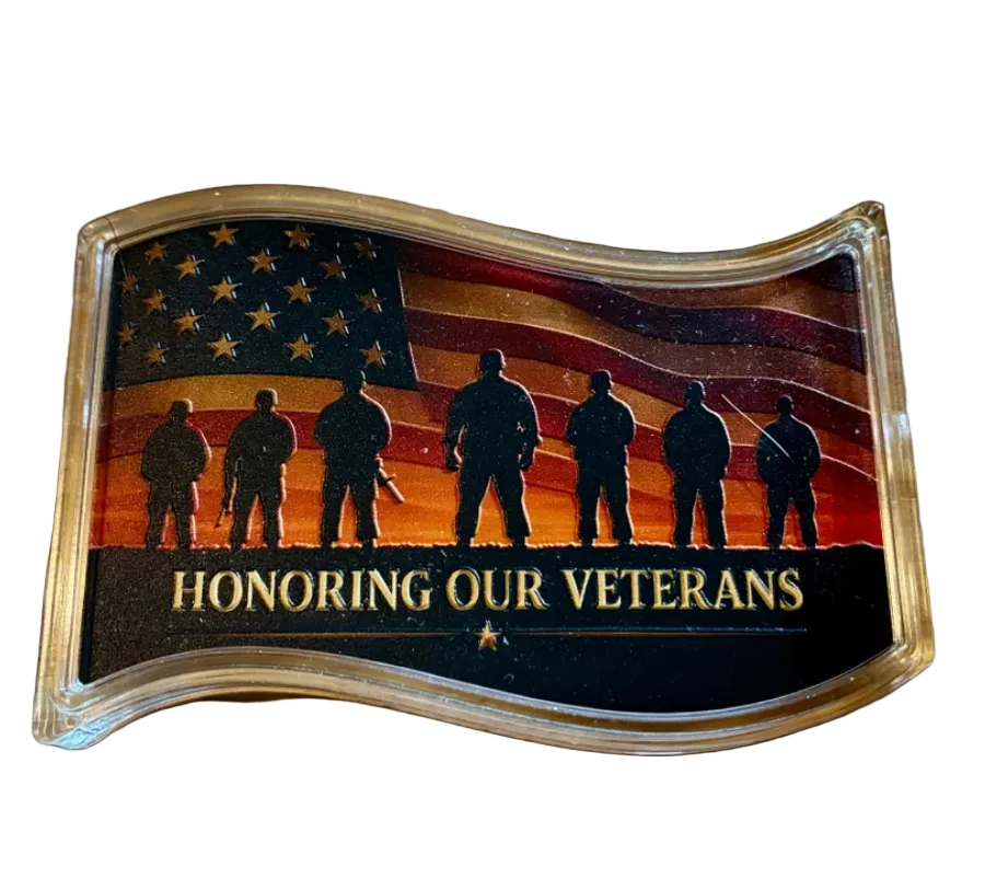 5 oz Copper Bar Honoring Our Veterans with Acrylic Case