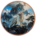 5 oz Copper White Mountain Tiger with Acrylic Case