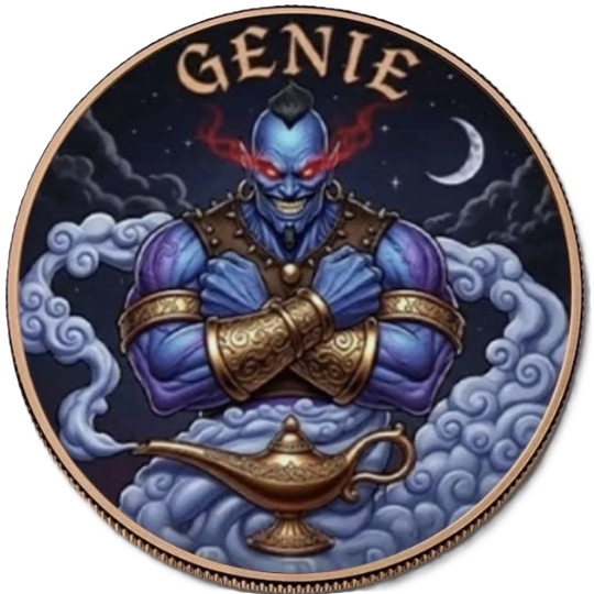 5 oz Copper - 2026 Liberia Genie 5,000 Mintage With Acrylic Case